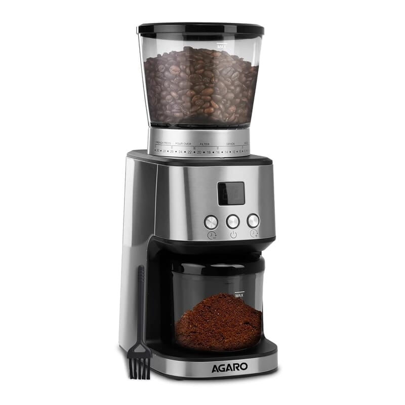 AGARO Supreme Coffee Grinder, Conical Burr Grinder, 31 Grinding Settings, Pulse Mode, Adjustable Digital Timer AGARO Supreme Coffee Grinder, Conical Burr Grinder, 31 Grinding Settings, Pulse Mode, Adjustable Digital Timer