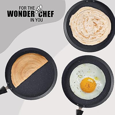 Wonderchef Duralite Die-cast 28 cm Dosa Tawa 5 Layer Healthy Duramax Non-Stick Coating Wonderchef Duralite Die-cast 28 cm Dosa Tawa 5 Layer Healthy Duramax Non-Stick Coating