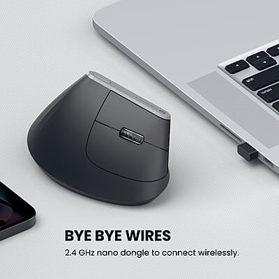 Portronics Toad Ergo Vertical Advanced Wireless Ergonomic Mouse 2.4Ghz, 6D Button, Wrist Support, Adjustable DPI Upto 1200, Supports Hand Posture Portronics Toad Ergo Vertical Advanced Wireless Ergonomic Mouse 2.4Ghz, 6D Button, Wrist Support, Adjustable DPI Upto 1200, Supports Hand Posture