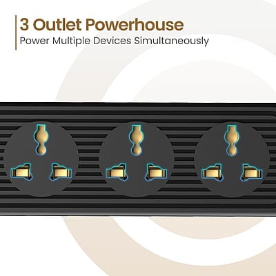 Portronics Power Plate 21 Extension Board with 3 Universal Sockets, 1.5 Meter Long Cord, 1440 Watts, Fireproof Material Portronics Power Plate 21 Extension Board with 3 Universal Sockets, 1.5 Meter Long Cord, 1440 Watts, Fireproof Material