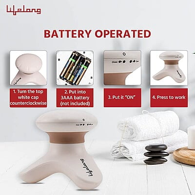 Lifelong Battery Powered Mini Head and Body Massager Lifelong Battery Powered Mini Head and Body Massager
