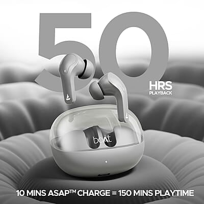 boAt Airdopes 311 Pro w/Up to 50 HRS Playtime, ASAP Charge(10min=150 Mins), Dual Mics w/ENx Tech, Transparent ID, 50 ms Low-Latency Beast Mode, IPX4 Truly Wireless in Ear Earbuds boAt Airdopes 311 Pro w/Up to 50 HRS Playtime, ASAP Charge(10min=150 Mins), Dual Mics w/ENx Tech, Transparent ID, 50 ms Low-Latency Beast Mode, IPX4 Truly Wireless in Ear Earbuds