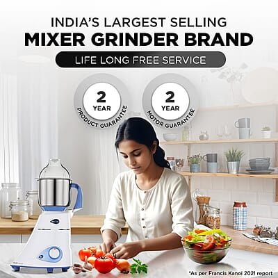 Preethi Blue Leaf Diamond MG-214 750 Watt Mixer Grinder with 3 Jars (Wet Grinding (1.5 litres) + Dry Grinding Jar (0.5 litre) + Chutney Jar (0.4 litre)Stainless steel) Preethi Blue Leaf Diamond MG-214 750 Watt Mixer Grinder with 3 Jars (Wet Grinding (1.5 litres) + Dry Grinding Jar (0.5 litre) + Chutney Jar (0.4 litre)Stainless steel)