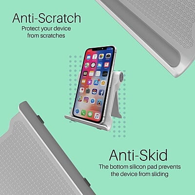 Portronics Modesk 200 Universal Mobile Phone Tabletop Stand for Desktop Table for All Device Size Upto 7 Inch Portronics Modesk 200 Universal Mobile Phone Tabletop Stand for Desktop Table for All Device Size Upto 7 Inch