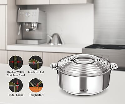 Milton Galaxia 1000 Insulated Stainless Steel Casserole, 1.2 liters, Insulated Thermal Serving Bowl Milton Galaxia 1000 Insulated Stainless Steel Casserole, 1.2 liters, Insulated Thermal Serving Bowl