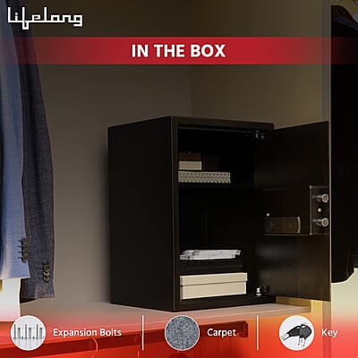 Lifelong Locker for Home & Office 56L - Digital Safe for Security with Electronic Keypad- Safety for Jewellery, Money & other valuables Lifelong Locker for Home & Office 56L - Digital Safe for Security with Electronic Keypad- Safety for Jewellery, Money & other valuables
