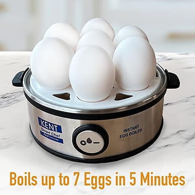 KENT Instant Egg Boiler | 360-Watt | Boil 7 Eggs at a Time | 3 Boiling Modes | Stainless Steel Body & Heating Plate | Automatic Power Off | Accessories Available KENT Instant Egg Boiler | 360-Watt | Boil 7 Eggs at a Time | 3 Boiling Modes | Stainless Steel Body & Heating Plate | Automatic Power Off | Accessories Available
