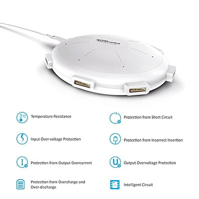 Portronics POR 343 UFO USB Home Charger 6 Ports 8A Charging Station for Smartphones and Tablets Portronics POR 343 UFO USB Home Charger 6 Ports 8A Charging Station for Smartphones and Tablets