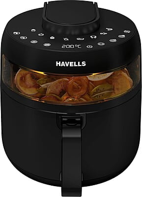 Havells Air Fryer Prolife Crystal 5L Pan 8 Presets Menu 1500 W Touch Screen Digital Display Havells Air Fryer Prolife Crystal 5L Pan 8 Presets Menu 1500 W Touch Screen Digital Display