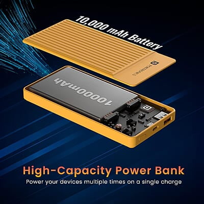 Portronics Luxcell B12 10,000mAh Ultra Slim Power Bank 12W Output USB-A Output Port & Type C Input Port Portronics Luxcell B12 10,000mAh Ultra Slim Power Bank 12W Output USB-A Output Port & Type C Input Port