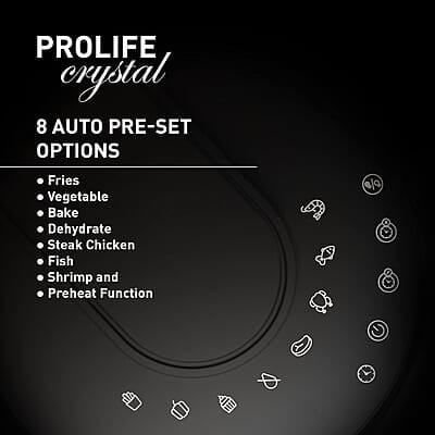 Havells Air Fryer Prolife Crystal 5L Pan 8 Presets Menu 1500 W Touch Screen Digital Display Havells Air Fryer Prolife Crystal 5L Pan 8 Presets Menu 1500 W Touch Screen Digital Display