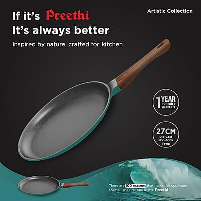 Preethi Artistic Collection Die Cast Non Stick Tawa, 27 cm Preethi Artistic Collection Die Cast Non Stick Tawa, 27 cm