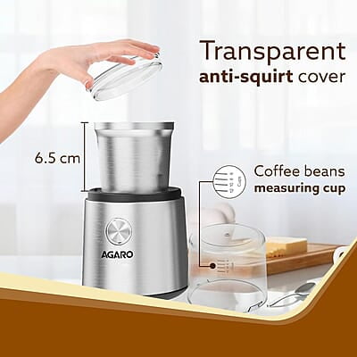 AGARO Regency Electric Coffee Grinder, 85 Grams, Coffee Grinder Machine, Espresso Grinder AGARO Regency Electric Coffee Grinder, 85 Grams, Coffee Grinder Machine, Espresso Grinder