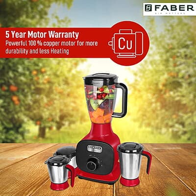 Faber FMG Candy 1000 3J 1000W Mixer Grinder with 3 Jar and 1 Fruit Filter, Mystic Red Faber FMG Candy 1000 3J 1000W Mixer Grinder with 3 Jar and 1 Fruit Filter, Mystic Red