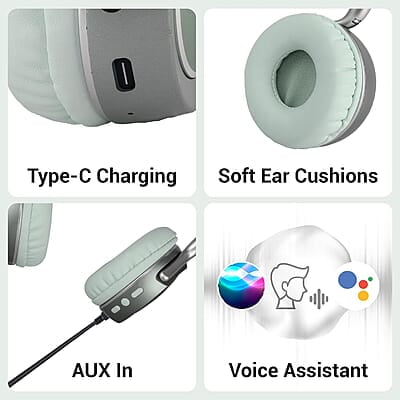 ZEBRONICS DUKE 2 Wireless Headphone, Supports Bluetooth, Dual Pairing, Deep Bass, up to 60h Battery Backup, AUX, Environmental Noise Cancellation, Gaming Mode, Now with Type C Charging ZEBRONICS DUKE 2 Wireless Headphone, Supports Bluetooth, Dual Pairing, Deep Bass, up to 60h Battery Backup, AUX, Environmental Noise Cancellation, Gaming Mode, Now with Type C Charging