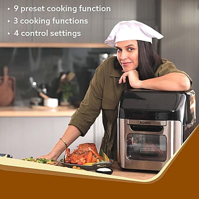 AGARO Regency Air Fryer For Home, 12L, Family Rotisserie Oven, 1800W, 9 Preset Menu AGARO Regency Air Fryer For Home, 12L, Family Rotisserie Oven, 1800W, 9 Preset Menu