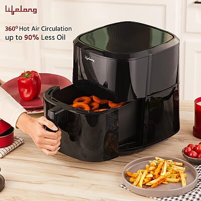Lifelong 8L Digital Air Fryer for Home with Touch Panel & 8 Pre-Set Menus - 1500 W Electric Airfryer Lifelong 8L Digital Air Fryer for Home with Touch Panel & 8 Pre-Set Menus - 1500 W Electric Airfryer