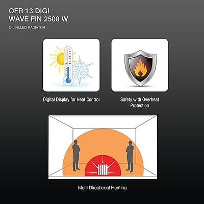 Havells Digital OFR 13 Wave Fin 2500 Watt Oil Filled Radiator
