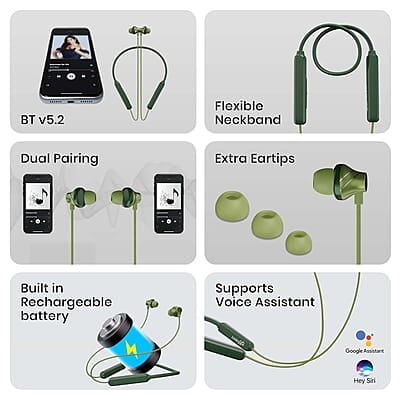 ZEBRONICS Jumbo LITE with 70 Hours Backup, Bluetooth v5.2 Wireless In ear Neckband, Fast Charging, ENC Calling, Gaming Mode (Upto 50ms), Voice Assistant, Dual Pairing, Splash Proof, and Type C ZEBRONICS Jumbo LITE with 70 Hours Backup, Bluetooth v5.2 Wireless In ear Neckband, Fast Charging, ENC Calling, Gaming Mode (Upto 50ms), Voice Assistant, Dual Pairing, Splash Proof, and Type C