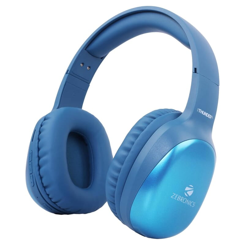 ZEBRONICS Thunder PRO Over Ear Wireless Headphone with Dual Pairing, Gaming Mode, ENC, Bluetooth, Call Function, Aux, Micro SD, Voice Assistant, Deep Bass, Up to 60h Backup ZEBRONICS Thunder PRO Over Ear Wireless Headphone with Dual Pairing, Gaming Mode, ENC, Bluetooth, Call Function, Aux, Micro SD, Voice Assistant, Deep Bass, Up to 60h Backup