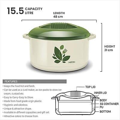 MILTON Orchid 17500 Inner Steel Casserole, 15.5 litres