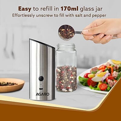 AGARO Gravity Salt & Pepper Automatic Grinder AGARO Gravity Salt & Pepper Automatic Grinder