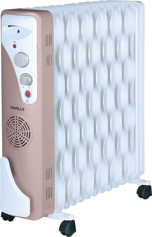 Havells OFR 13 Wave Fins with Fan - Beige, 2900 Watts Havells OFR 13 Wave Fins with Fan - Beige, 2900 Watts
