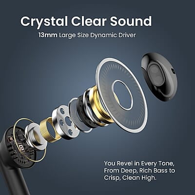 Portronics Harmonics Twins S12 in Ear TWS Earbuds with Mic, 24H Playtime 13mm Dynamic Driver, Bluetooth 5.3v