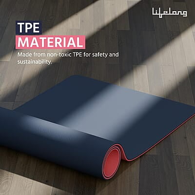 Lifelong Dual Color TPE Material Yoga Mat for Women & Men 6mm Anti-Slip Yoga Mat for Gym Workout Exercise Mat