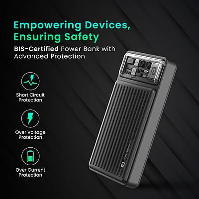 Portronics Luxcell Wireless Mini 10k 10000mAh 15W Magnetic Wireless Fast Charging Smallest Power Bank with 22.5 Wired Output Portronics Luxcell Wireless Mini 10k 10000mAh 15W Magnetic Wireless Fast Charging Smallest Power Bank with 22.5 Wired Output