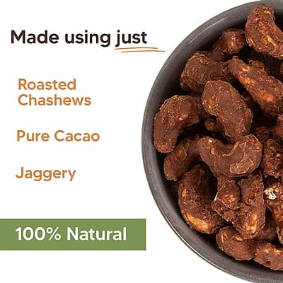 Eat Better Co - Chocolate Coated Nuts - No Added Sugar - 100% Natural - Sweetned using Jaggery - Healthy Chocolate (Chocolate Coated Cashews - Pack of Four - 160 gm)