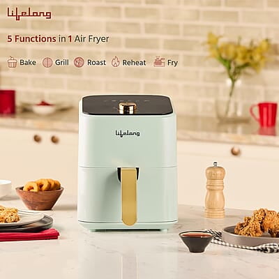 Lifelong Air Fryer 1 Year Warranty 1200W, 4L, Air Fryer for Home, Airfryer, Electric Air-Fryer Green Lifelong Air Fryer 1 Year Warranty 1200W, 4L, Air Fryer for Home, Airfryer, Electric Air-Fryer Green