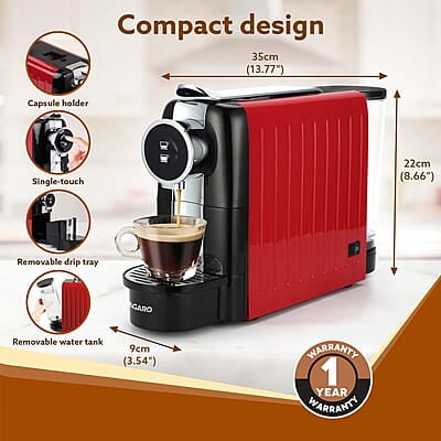 AGARO Galaxy Capsule Coffee Maker, Single Shot Espresso, Powerful 20 Bar Pressure, 650ml Water Tank