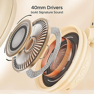 boAt Rockerz 450 Bluetooth On Ear Headphones with Mic, Upto 15 Hours Playback, 40MM Drivers, Padded Ear Cushions, Integrated Controls and Dual Modes boAt Rockerz 450 Bluetooth On Ear Headphones with Mic, Upto 15 Hours Playback, 40MM Drivers, Padded Ear Cushions, Integrated Controls and Dual Modes