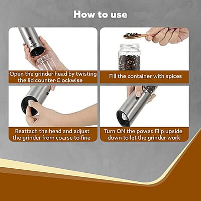 AGARO Gravity Salt & Pepper Automatic Grinder AGARO Gravity Salt & Pepper Automatic Grinder