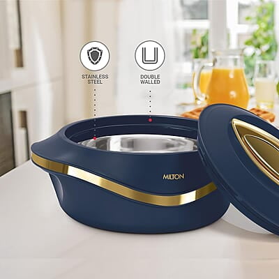 MILTON Pearl 1000 Inner Stainless Steel Casserole, 860 ml, Blue MILTON Pearl 1000 Inner Stainless Steel Casserole, 860 ml, Blue