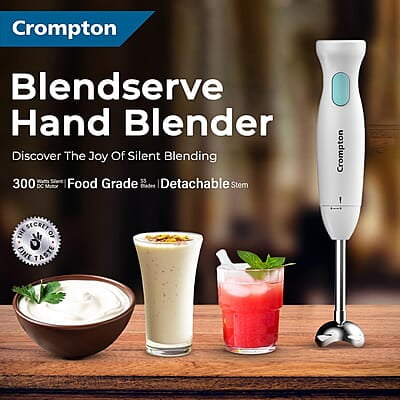 Crompton Blendserve Hand Blender with Steel Stem 300 Watts Power Crompton Blendserve Hand Blender with Steel Stem 300 Watts Power