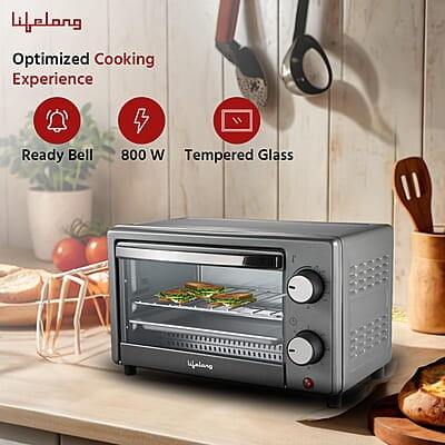 Lifelong OTG 10 Litre for Kitchen with Baking Tray - 800W Electric Oven Toaster Griller Lifelong OTG 10 Litre for Kitchen with Baking Tray - 800W Electric Oven Toaster Griller