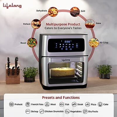 Lifelong Digital Air Fryer Toaster Oven 12L Premium 1800-Watt Oven with 7-in-1 Functions