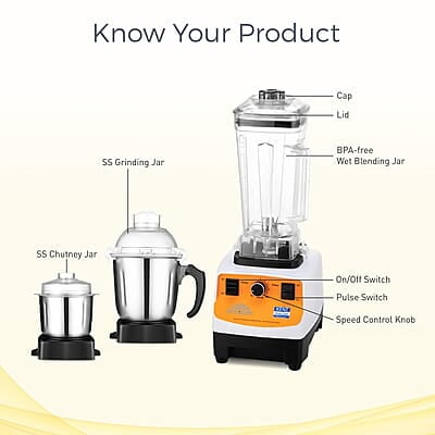 KENT 16083 Super Power Grinder & Blender 1200W| High-Speed Operation | BPA-Free and Stainless Steel Lockable Jars | Pulse Function & Speed Control KENT 16083 Super Power Grinder & Blender 1200W| High-Speed Operation | BPA-Free and Stainless Steel Lockable Jars | Pulse Function & Speed Control