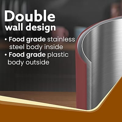 AGARO Elegant Electric Kettle, 1.8L, Double Layered Kettle, Stainless Steel Inner Body Red