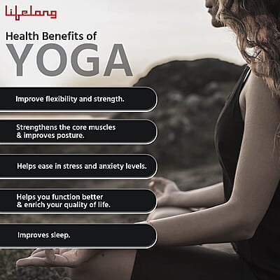 Lifelong Yoga mat for Women & Men EVA Material 4mm Anti-Slip Yoga Mat for Gym Workout