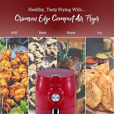 Wonderchef Crimson Edge Air Fryer for Home and Kitchen 1.8 Litres Non-stick Basket 1000 Wattage Wonderchef Crimson Edge Air Fryer for Home and Kitchen 1.8 Litres Non-stick Basket 1000 Wattage