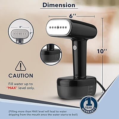 AGARO Icon Handheld Garment Steamer 1800W, 260 ML Water Tank AGARO Icon Handheld Garment Steamer 1800W, 260 ML Water Tank