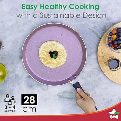 Wonderchef Valencia Non-Stick 28 Cm Dosa Tawa Cool Touch Bakelite Handle Wonderchef Valencia Non-Stick 28 Cm Dosa Tawa Cool Touch Bakelite Handle