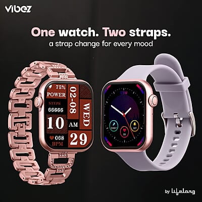 Vibez by Lifelong Premium Luxury Smartwatch for Women- Valentines Day Series -1.85" HD Display Vibez by Lifelong Premium Luxury Smartwatch for Women- Valentines Day Series -1.85" HD Display