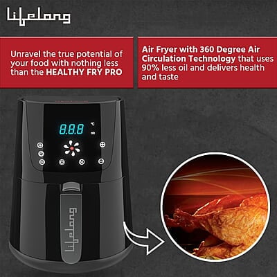 Lifelong LLHFD421 HealthyFry Pro 4.2L Digital Air Fryer with Curated 7-Preset Menu, Touch Control & Digital Display Lifelong LLHFD421 HealthyFry Pro 4.2L Digital Air Fryer with Curated 7-Preset Menu, Touch Control & Digital Display