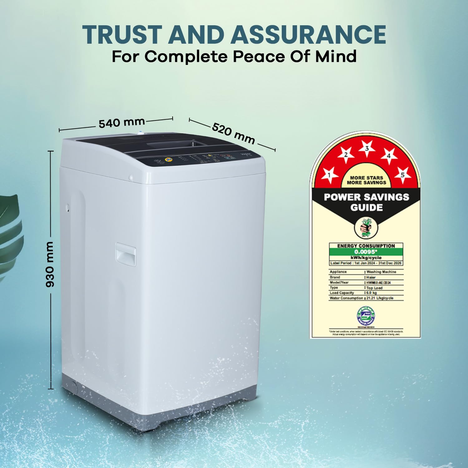 Haier 6.0 Kg 5 Star Oceanus Wave Technology Fully Automatic Top Loading Washing Machine Haier 6.0 Kg 5 Star Oceanus Wave Technology Fully Automatic Top Loading Washing Machine