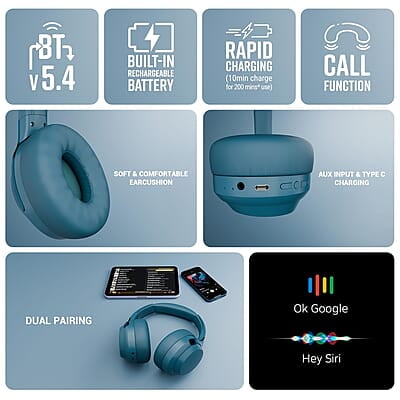 ZEBRONICS Duke Plus, Wireless Over Ear Headphone with ANC, ENC, Gaming Mode, Dual Pairing, Rapid Charge, Upto 70* Hours Backup, Bluetooth v5.4, AUX, Comfortable Earcushion, Deep Bass ZEBRONICS Duke Plus, Wireless Over Ear Headphone with ANC, ENC, Gaming Mode, Dual Pairing, Rapid Charge, Upto 70* Hours Backup, Bluetooth v5.4, AUX, Comfortable Earcushion, Deep Bass