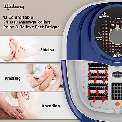 Lifelong Foot Spa Machine: Pedicure, Foot Spa, Massager - Relaxing Heat & Bubbles for Ultimate Foot Massage at Home – 12 Massage Rollers Lifelong Foot Spa Machine: Pedicure, Foot Spa, Massager - Relaxing Heat & Bubbles for Ultimate Foot Massage at Home – 12 Massage Rollers